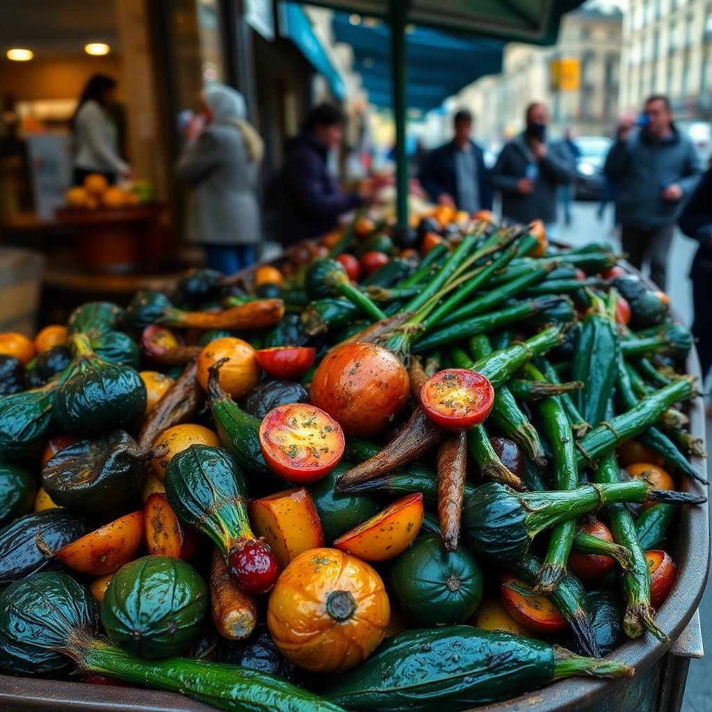 Légumes colorés étalés sur un marché en plein air, offrant fraîcheur et variété pour une alimentation saine.