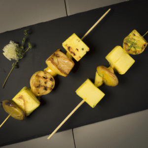 Brochettes de tofu mariné façon yakitori & ananas rôti- Les épices curieuses