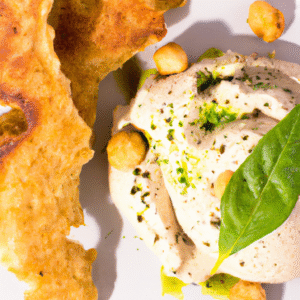 Houmous glacé au basilic et pistaches, pain pita maison- Les épices curieuses