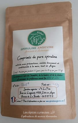 comprimés de pure spiruline crue déshydratée - Spiruline Angevine - Les épices curieuses