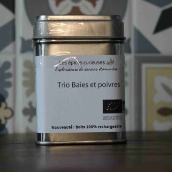 Trio Baies et poivres de Madagascar - 30G - Boite métal - Les épices curieuses