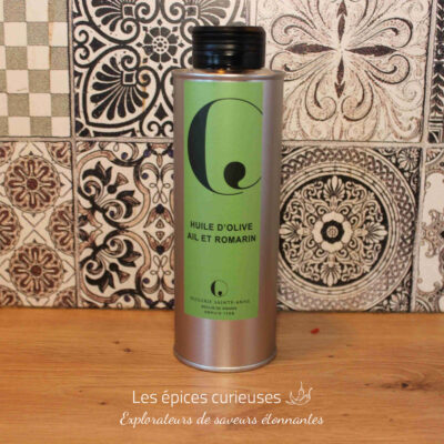 Huile d'olive ail et romarin 25 cl - Les épices curieuses