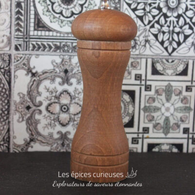 Moulin à poivre en bois 13 cm - Les épices curieuses