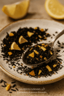 Légère infusion de thé noir, citron bio, agrumes, parfaite pour rafraîchir.