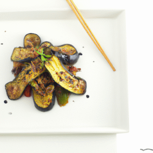 Aubergines laquées au sésame, soja sucrée & cinq-épices- Les épices curieuses