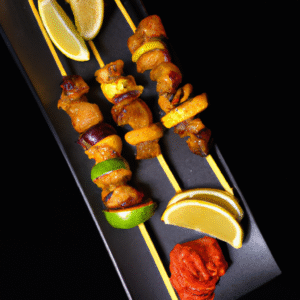Brochettes façon satay sauce cacahuète épicée & citronnelle- Les épices curieuses