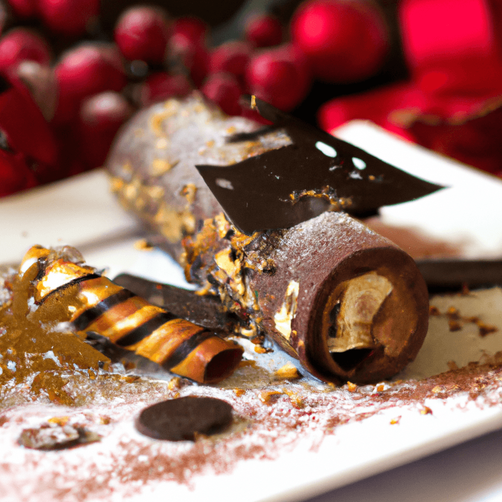 Bûche de Noël ganache praliné et chocolat noir- Les épices curieuses