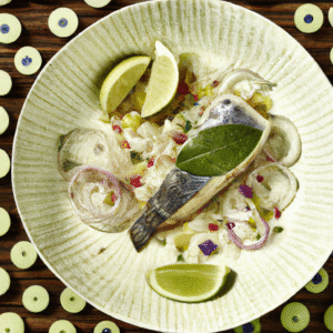 Ceviche de dorade fraîche au citron vert, coriandre moulue et touche d’exotisme- Les épices curieuses