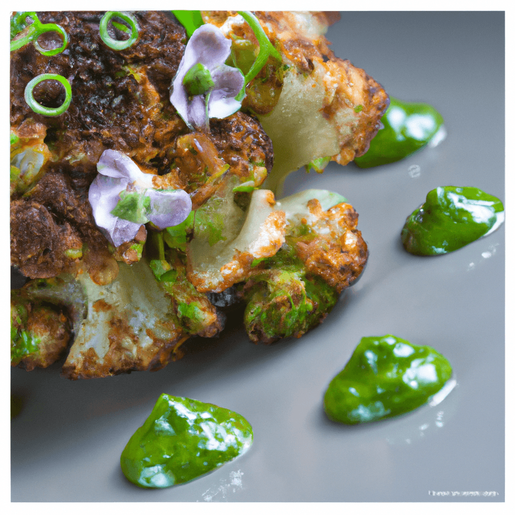 Chou-fleur rôti au barbecue, sauce chimichurri coriandre-menthe- Les épices curieuses