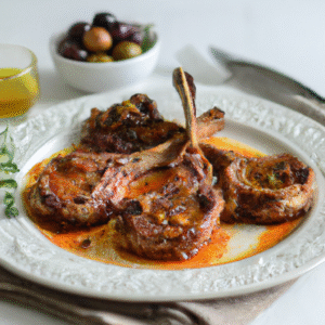 Côtelettes d’agneau enrobées de marinade harissa, orange & cumin- Les épices curieuses