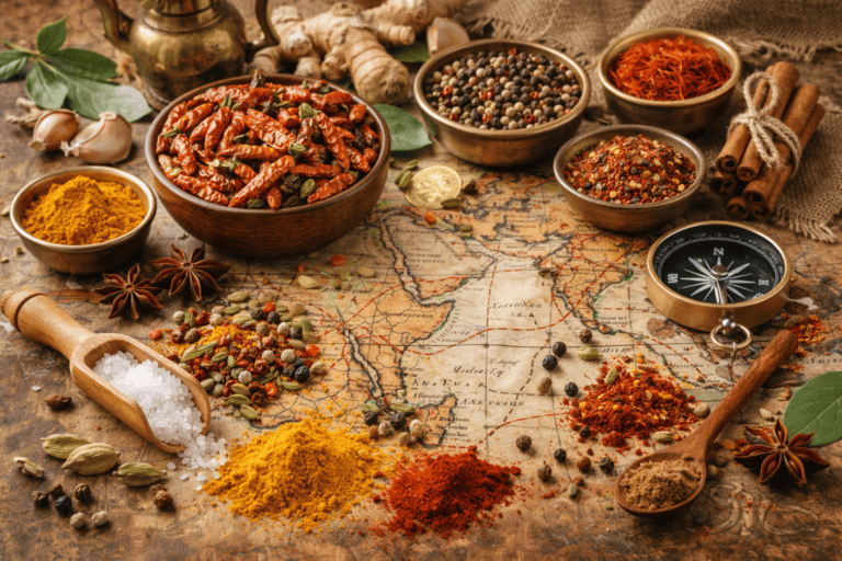 Routes des épices : histoire et voyage culinaire