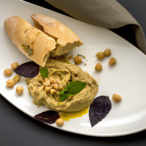 Houmous glacé au basilic et pistaches, pain pita maison- Les épices curieuses
