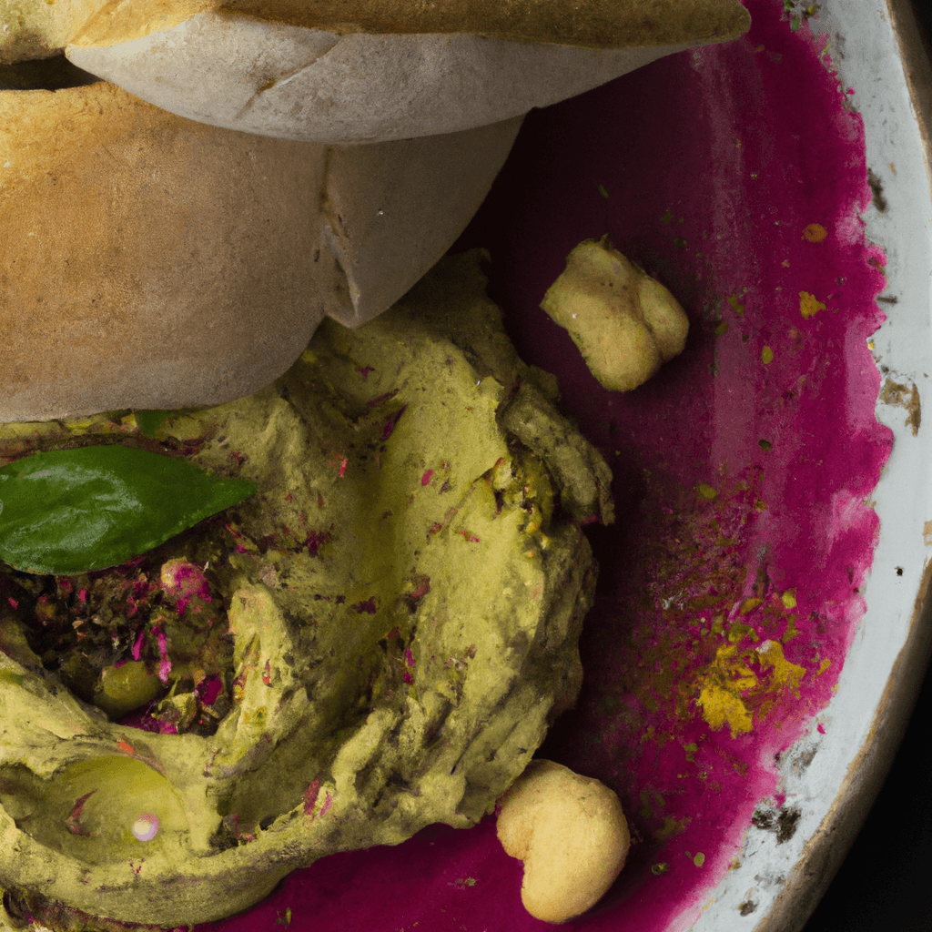 Houmous glacé au basilic et pistaches, pain pita maison- Les épices curieuses