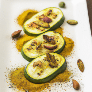 Poêlée de courgettes sautées au ras el-hanout et amandes grillées – recette facile et parfumée- Les épices curieuses