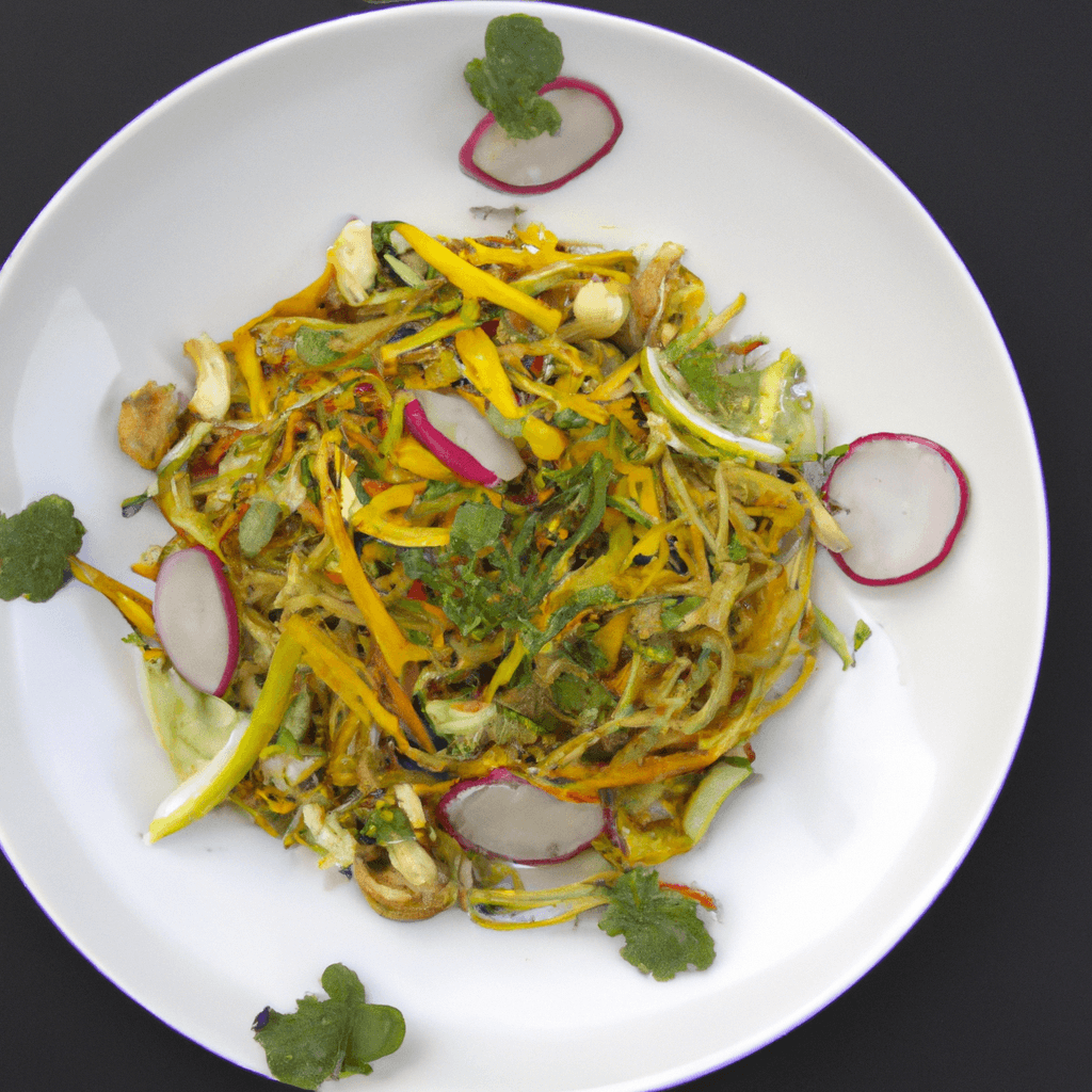 Salade de nouilles froides à la mangue, cacahuètes et coriandre- Les épices curieuses