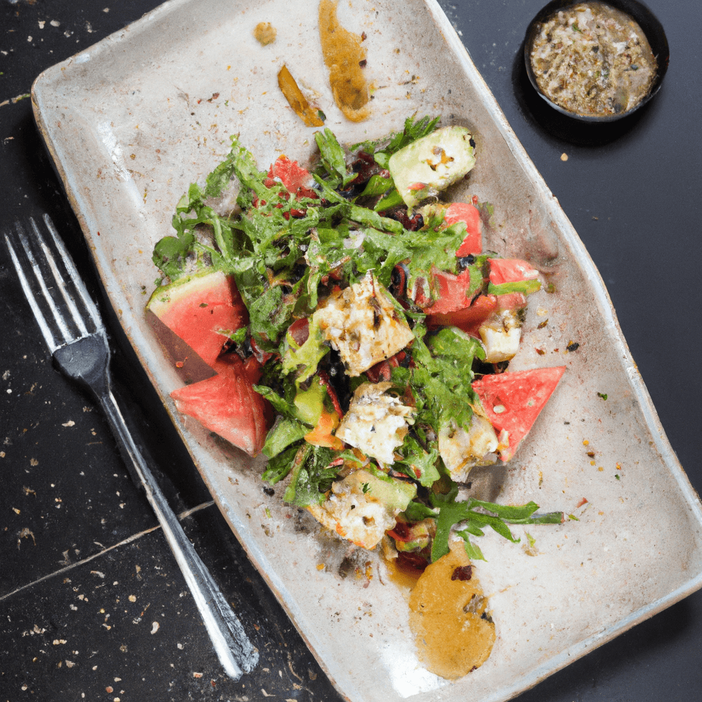 Salade d’été au melon grillé, feta, sumac et vinaigrette au miel et zaatar – fraîcheur orientale garantie- Les épices curieuses
