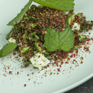 Salade fraîche de pastèque rôtie, feta et menthe au sumac, avec vinaigrette au poivre de Timur- Les épices curieuses