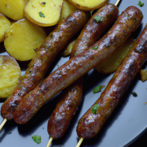 Saucisses artisanales et pommes de terre nouvelles rôties au zaatar- Les épices curieuses