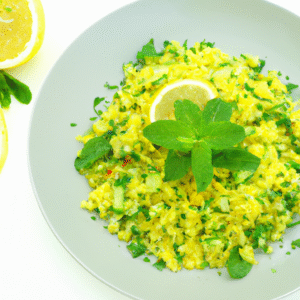 Taboulé estival au curcuma, citron et menthe fraîche – recette fraîcheur facile et rapide- Les épices curieuses