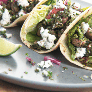 Tacos gourmands à la pastèque grillée, feta et salsa menthe-citron rafraîchissante- Les épices curieuses