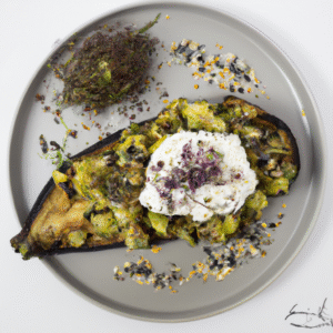 Tartine d’aubergine confite, burrata & zaatar- Les épices curieuses