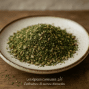 Assiette remplie de zaatar épicé, mélange traditionnel d'herbes et graines aromatiques.
