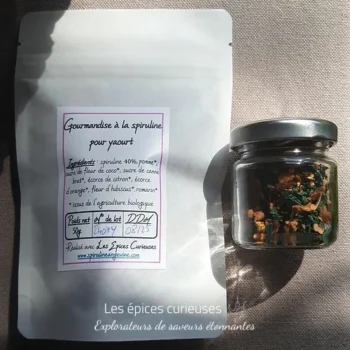 Mélange Gourmand à la Spiruline pour Yaourts et Fromages Blancs (50G) - Les épices curieuses
