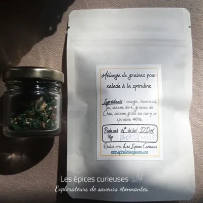 Mélange Spiruline et Graines pour Salades - Les épices curieuses