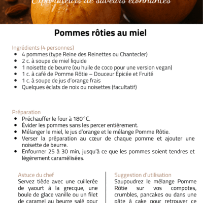 Pommes rôties au miel : recette gourmande avec des épices pour un dessert automnal doux et réconfortant.