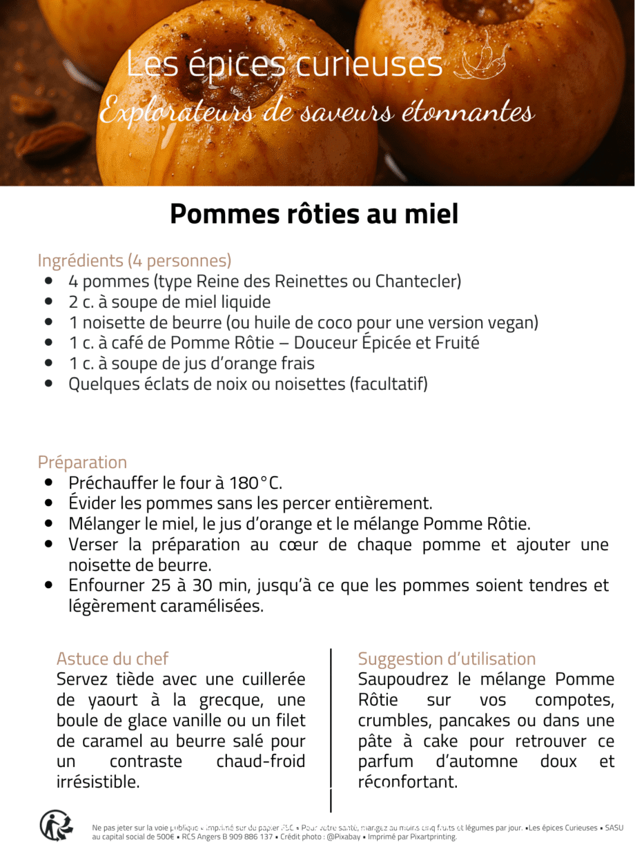 Pommes rôties au miel : recette gourmande avec des épices pour un dessert automnal doux et réconfortant.