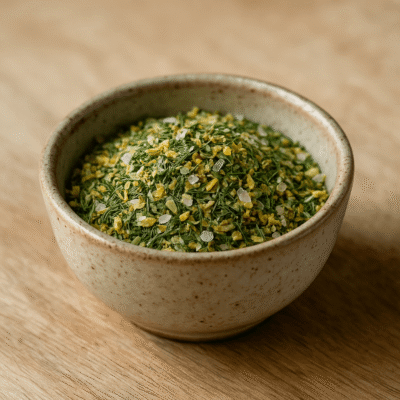 Bol de mélange d'épices séchées, idéal pour assaisonner et rehausser les saveurs culinaires.