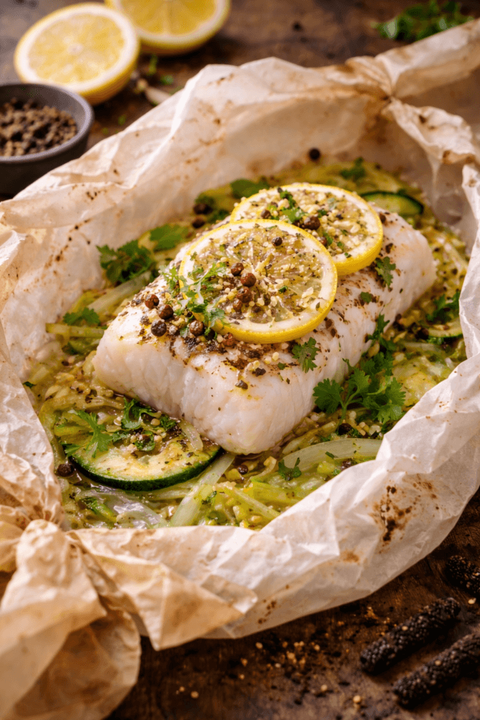 Cabillaud en papillote au citron & poivre de Sichuan - Les épices curieuses