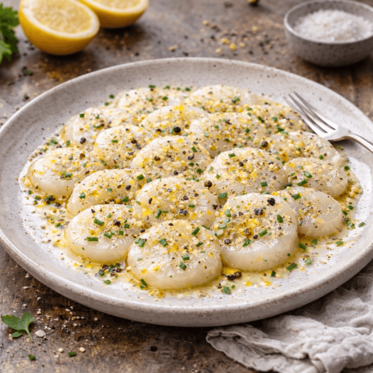 Carpaccio de Saint-Jacques au Lemon Yuzu Pepper - Les épices curieuses