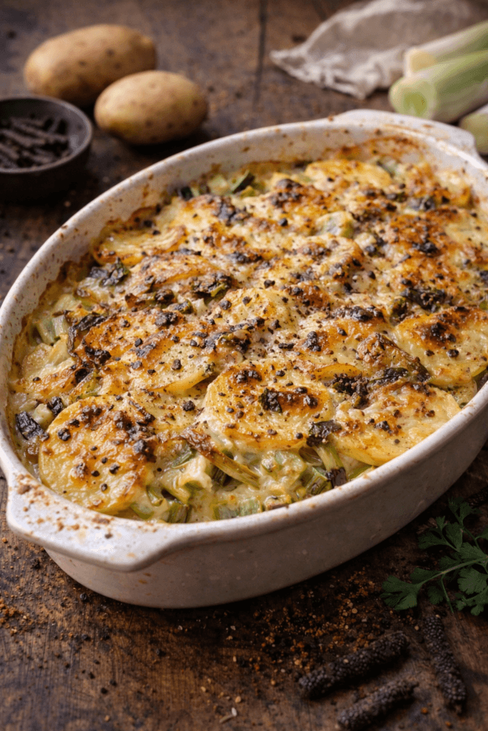 Gratin de poireaux et pommes de terre - Les épices curieuses