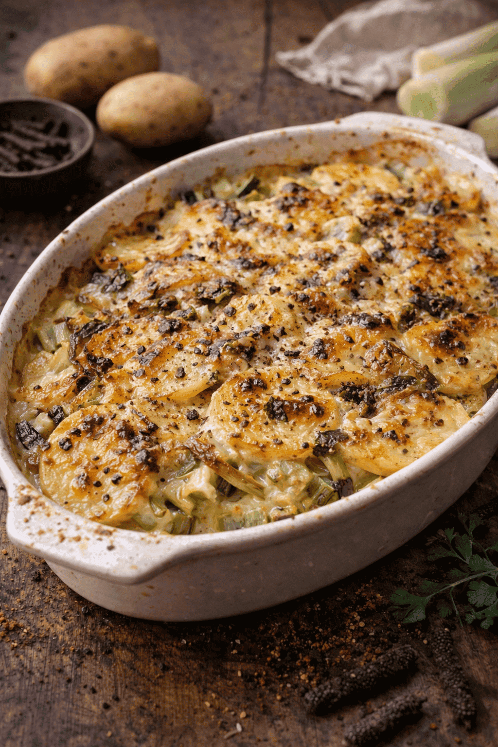 Gratin de poireaux et pommes de terre - Les épices curieuses