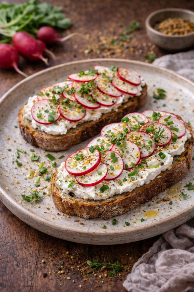 Tartines printanières ricotta radis - Les épices curieuses
