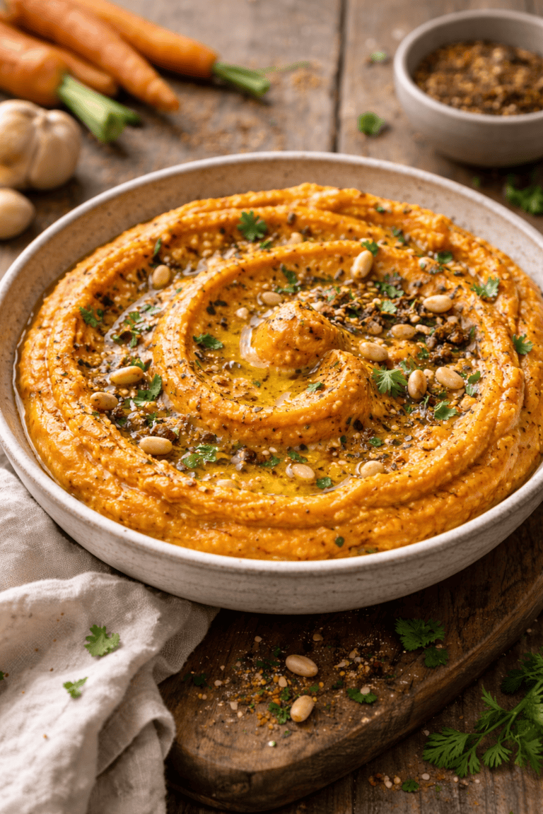 Houmous chaud carotte ail rôti - Les épices curieuses