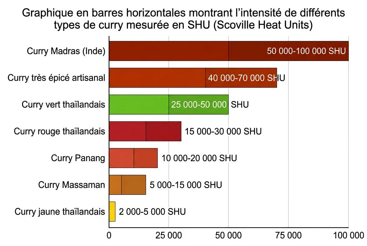 Échelle d'intensité des currys mondiaux en SHU