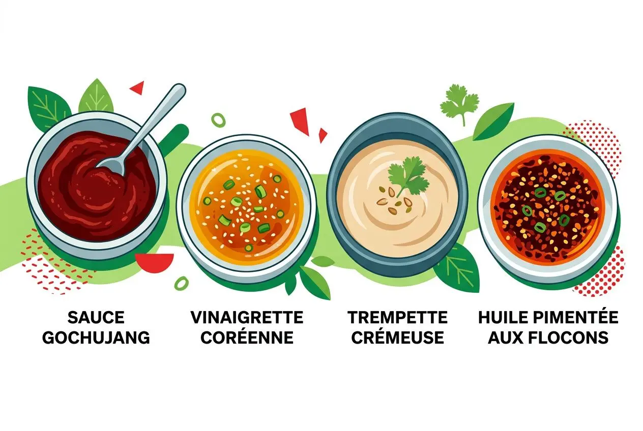 Quatre sauces coréennes au gochugaru