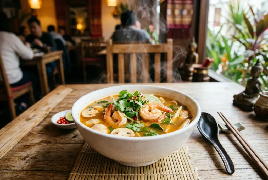 Soupe tom yum aux crevettes