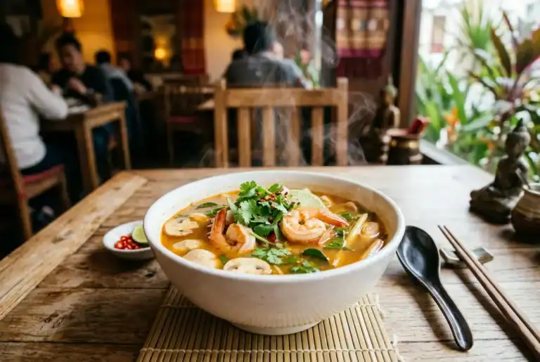 Soupe tom yum aux crevettes