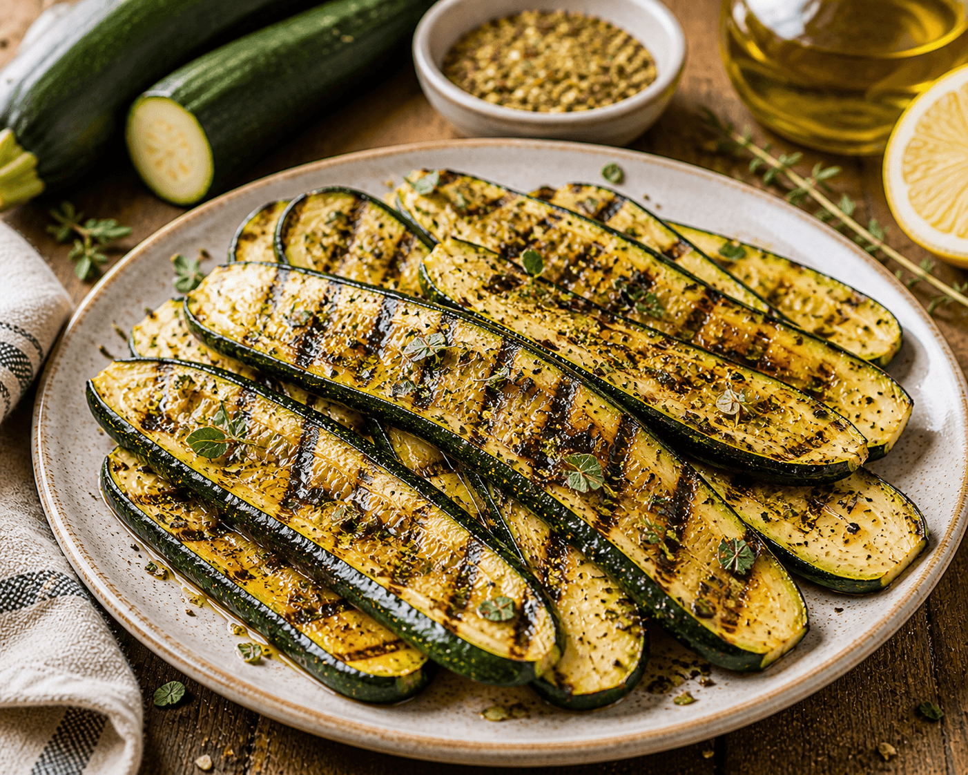 Courgettes marinées à la plancha - Les épices curieuses