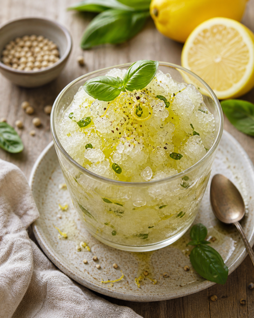 Granité citron, basilic et huile d’olive - Les épices curieuses