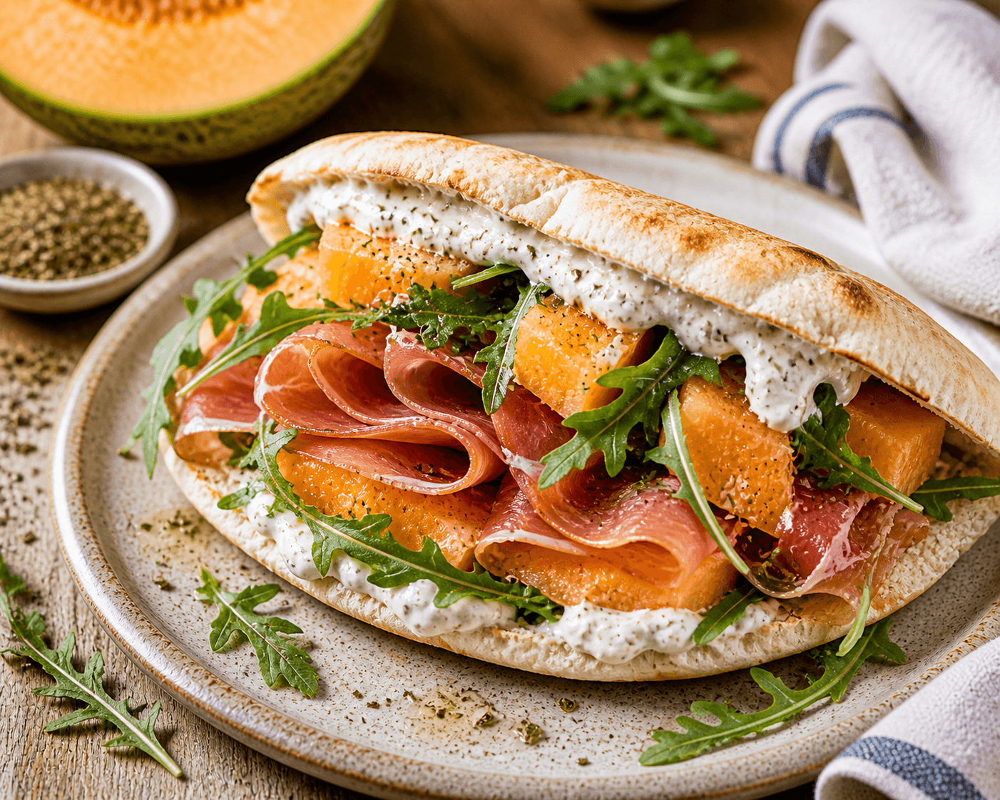 Pitas melon jambon cru - Les épices curieuses