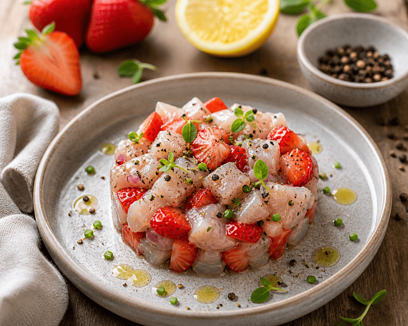 Tartare de dorade aux fraises - Les épices curieuses