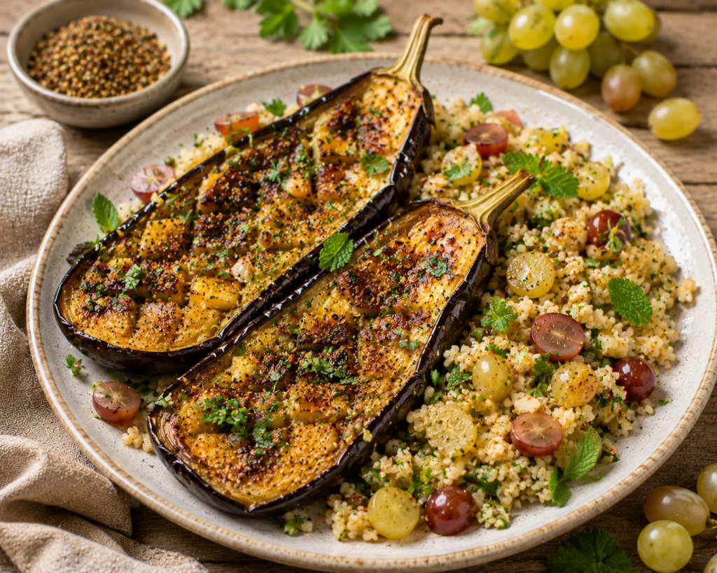 Aubergines rôties et boulgour - Les épices curieuses