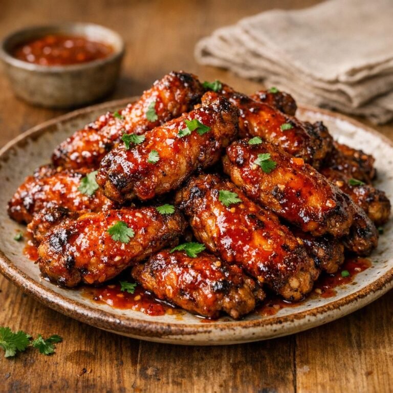 Ailes de poulet rôties glacées à la Sauce piquante aux 100 variétés de piments avec Sauce piquante aux 100 variétés de piments
