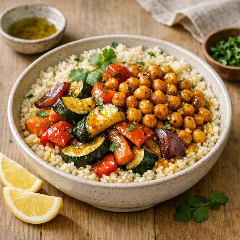 Légumes rôtis & pois chiches croustillants, Purée de Piment Citron Moyenne avec Purée de Piment Citron Moyenne