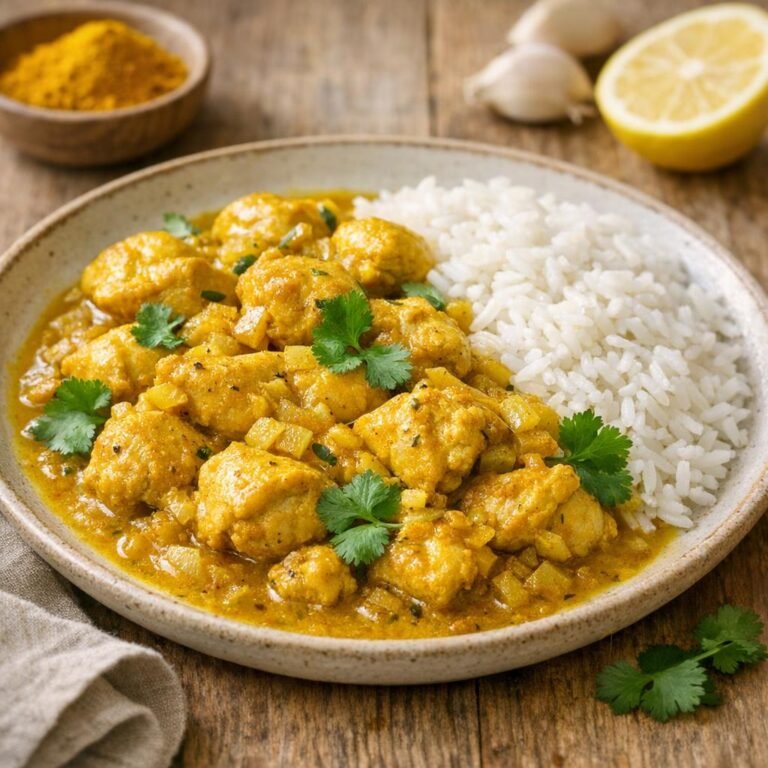 Poulet mijoté au curcuma en poudre avec Curcuma en poudre