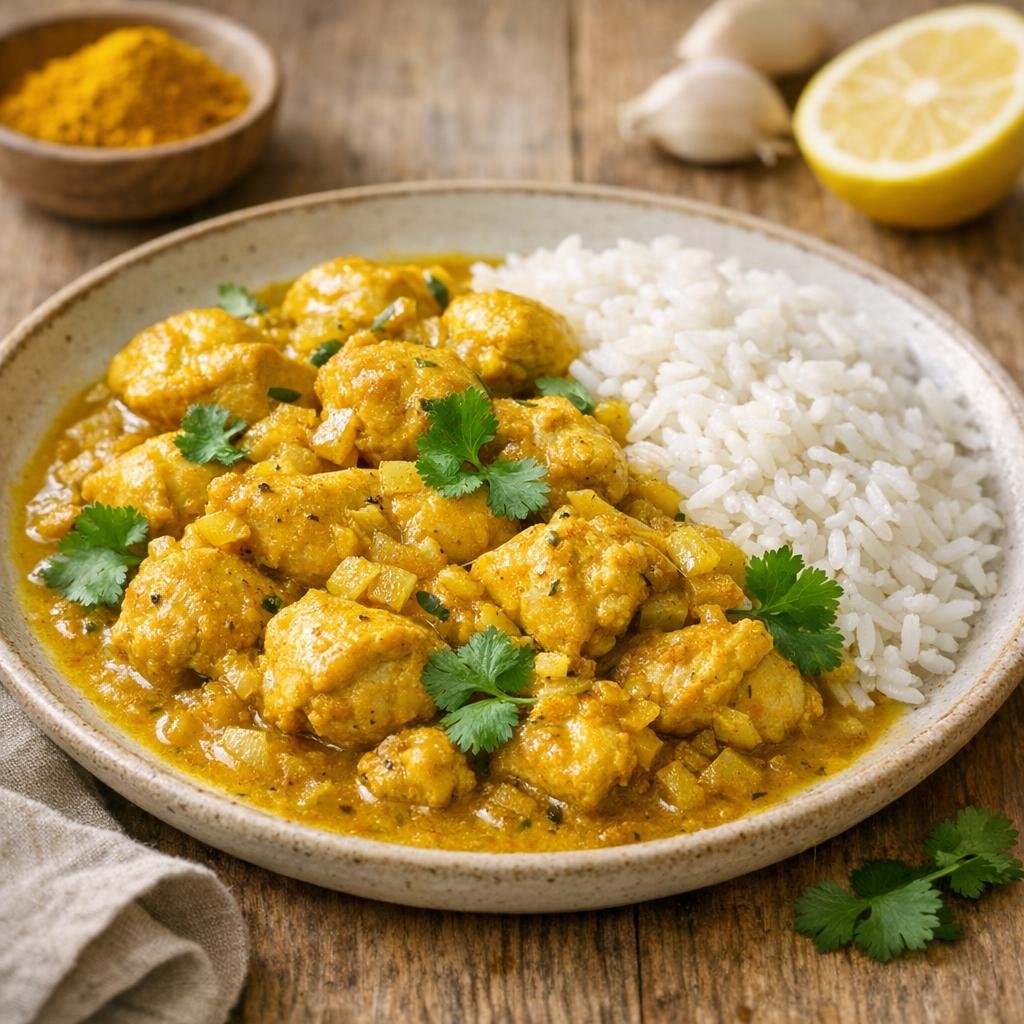 Poulet mijoté au curcuma en poudre avec Curcuma en poudre